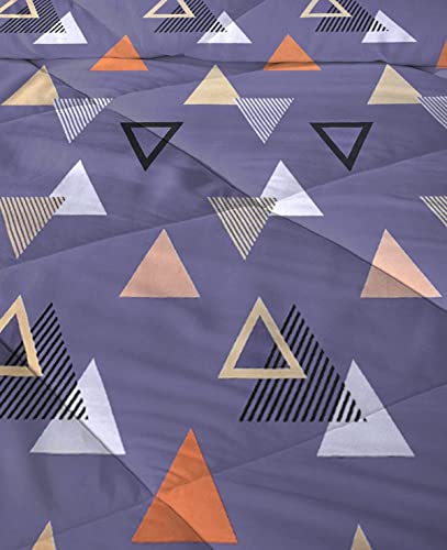 Image of Amazon Brand - Umi Reversible Super Soft Double Bed AC Comforter /Blanket /Quilt /Rajai 220 GSM Microfiber Diamond Stitch (90 inch x 100 inch Inches /228cm x 254cm) - Comforter Double Bed|Blue & White & Orange