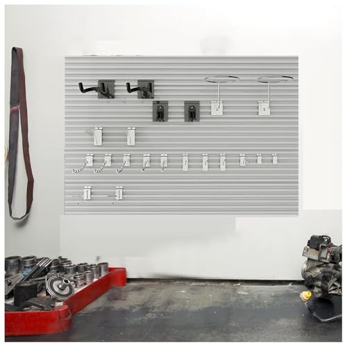 Aluminum Alloy Slat Wall Panel Wall-Mounted Bike Rack Garage Organizer & Display Panel (White 100x15.5 cm 1 Piece) - Perfect for Storage Solutions