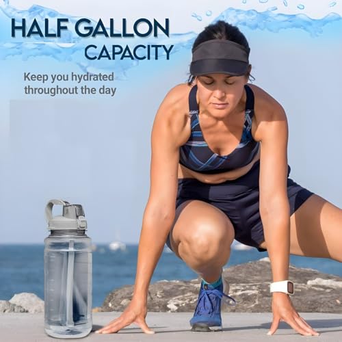 Image of 3 Liter Sports Water Bottles, Portable Wide Mouth Big Plastic Bottle Leakproof Space Cup BPA Free Travel Mugs with Scale,Straw,Strap for Kids Adult Summer Outdoor Sports | Multi Color
