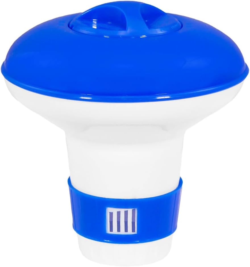 XtremepowerUS Extra Large Capacity Pool & Spa Chemical Dispenser Compatible Bromine Chlorine Supports 1-3" Tablets Adjustable Control Ring Flow Rate