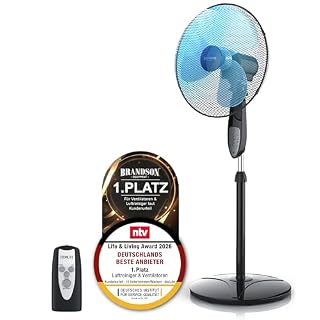 Brandson - Standventilator mit Fernbedienung Standlüfter - Ventilator höhenverstellbarer Standfuß