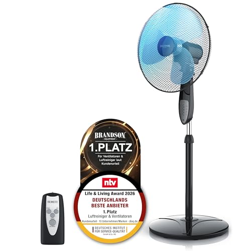 DieseRC 433Mhz Universal DC 12V 1CH Drahtloser Fernbedienungsschalter RF-Relais-Empfängermodul mit 1 Sendern, EV1527 Lerncode DIY-Fernbedienung 2 Brandson - Standventilator mit Fernbedienung Standlüfter - Ventilator höhenverstellbarer Standfuß - Neigungswinkel verstellbar - 50W - 3 verschiedene Geschwindigkeitsstufen - Oszillationsfunktion 80°
