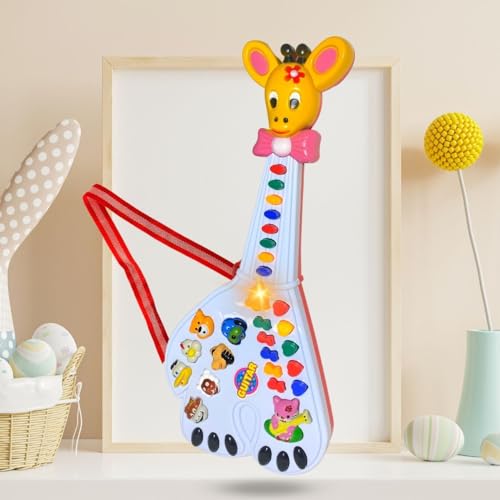 Brinquedo Infantil Guitarra Girafa Com Luz E Som Piano