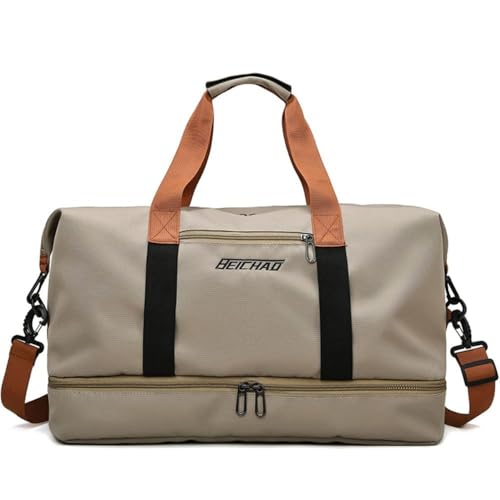 Image of CAVALO - Be Unique Duffle Cum Tote Bag Weekender /Overnight Bags for Women and Men, for Travel, Sports, Gym Bag, Waterproof with Shoe and Wet Clothes Compartments (Khakhi)