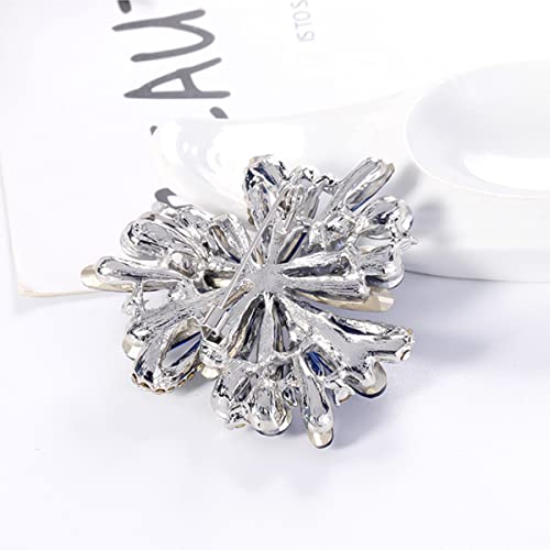 Image of Merdia Vintage Created Crystal Flower Brooch Pins for Women | Vintage Pins Dress Brooch | Flower Pins for Clothes | Fashion Pins | Women's Jewelry | Ladies Pins and Brooches