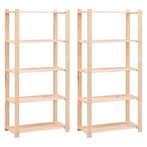 VidaXL 2X Madera Maciza Pino Estantería