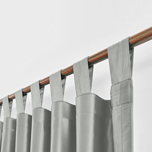 Chadmade Elegant Vintage Polyester Cotton Silk Thermal Insulated Curtain Light Grey 50" W X 96" L, Tab Top Silk Satin Drapes Window Treatment Panels With Blackout Lined (1 Panel) #TOP1