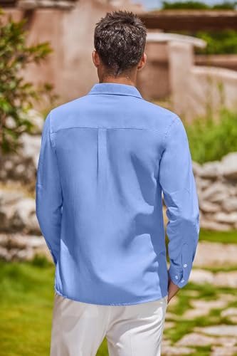 COOFANDY Men's Oxford Shirt Long Sleeve Casual Button Down Shirts Regular Fit Dress Shirts3