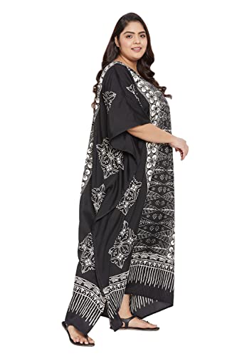 Oussum Plus Size Kaftan for Women Polyester Summer Caftan Swimwear Cover Ups Maxi Beach Dress2
