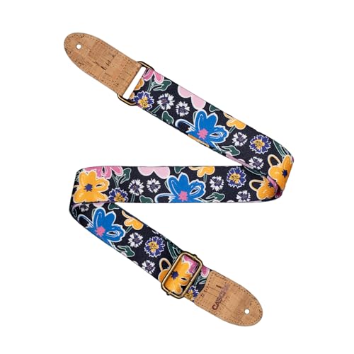 Sangle de guitare et ukulélé CASCHA bleu marine pour jouer confortablement sur scène