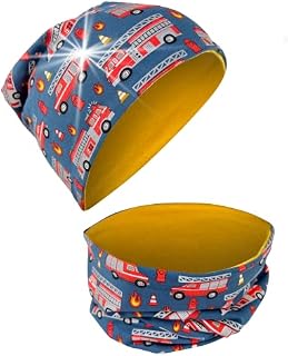 HECKBO 360° Reflector Kids Beanie Hat & Loop Scarf Set - Winter Summer Spring Autumn Fall - 2-8 years - 95% cotton