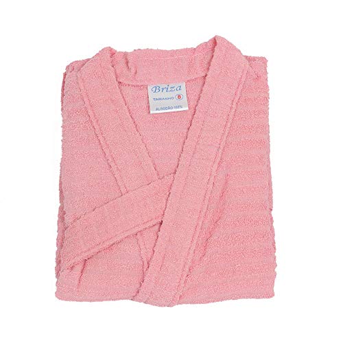 ROUPÃO DE BANHO ATOALHADO INFANTIL 100% ALGODÃO ROSA Tam. 10