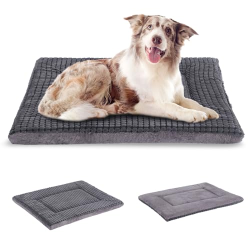 BVAGSS Cuscino per Cane Reversibile, Ultra Morbido Materassino Lavabile per cani, Ortopedico Letto per cani Cuscino Cane Memory Foam Suave y Cálido XH079 (91x58x4cm,Light Grey)