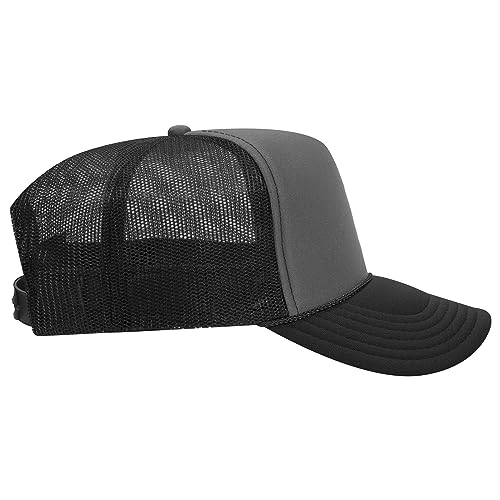 Image of OTTO Polyester Foam Front 5 Panel High Crown Mesh Back Trucker Hats in 97, Bulk, Wholesale