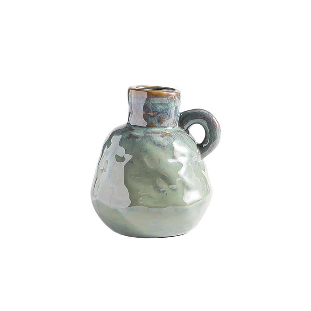 flower vase Teal Ceramic Vase Arrangement Living Room Flower Furniture Decoration Small