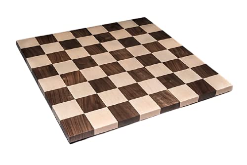 Hastha Kalalu Minimalistic Borderless Chess Board, Walnut Wood and Maple Wooden Chess Board, Chess Board Only Tournament Chess Board with a Velvet Bag