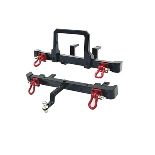 MN 82 Aluminum Alloy Front And Rear Bumper Bull Bars Guards For 1/12 MN82 LC79 Short Truck Upgrade Parts OP Accessories(Black Set)