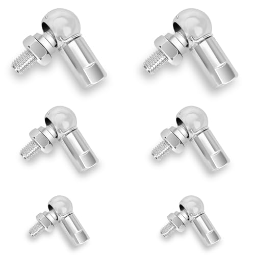 6 Stk Winkel-Kugelgelenk, CS13-M8*1.25 | CS10-M6*1.0 | CS13-M5*0.8 Kugelgelenk-Set, L-förmiges Kugelgelenk, Rechtsgewinde, Stangenendlager, Gewindestangenendlager, Winkelgestänge mit Federclip