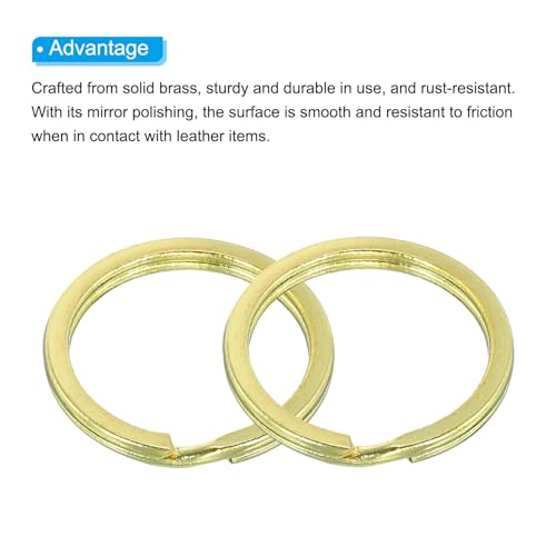 PATIKIL Flat Split Rings, 20Pcs 1"/25mm Dia Brass Flat Split Key Chain Rings for DIY Home Office Car Keys - Image 4