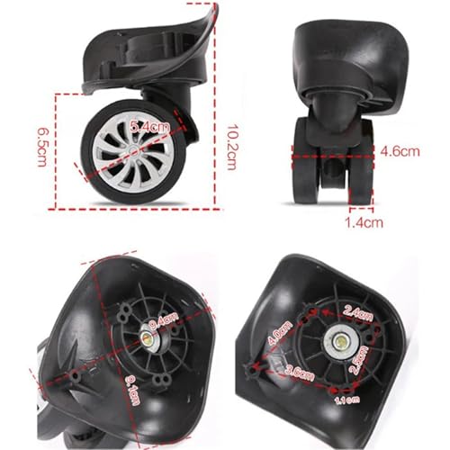 Luggage Wheels Replacement 8pcs Suitcase Universal 360 Degree Swivel Wheels Tools for DIY Repair4