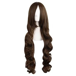 MapofBeauty 31 Pollic/80cm Parrucca Di Moda Capelli Lunghi Ricci Cosplay (Marrone)