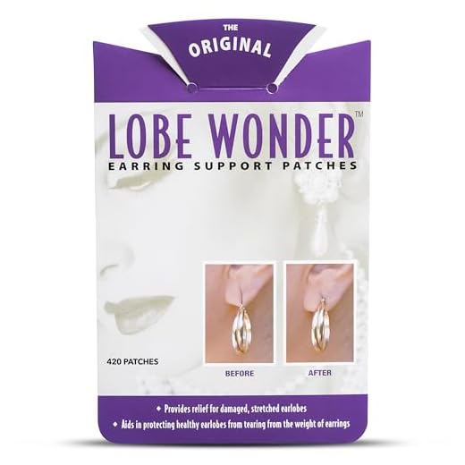 Lobe Wonder 420 Invisible Earring Ear-Lobe Support Patches - Provides Relief for Damaged, Streched Ear-Lobes and Helps Protect Healthy Ear Lobes Against Tearing