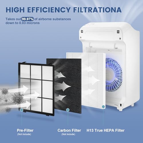 Image of 2 Pack C545 Replacement Filter Compatible with Winix C545 Air Purifier, H13 True HEPA Filter S Only, Part number 1712-0096-00