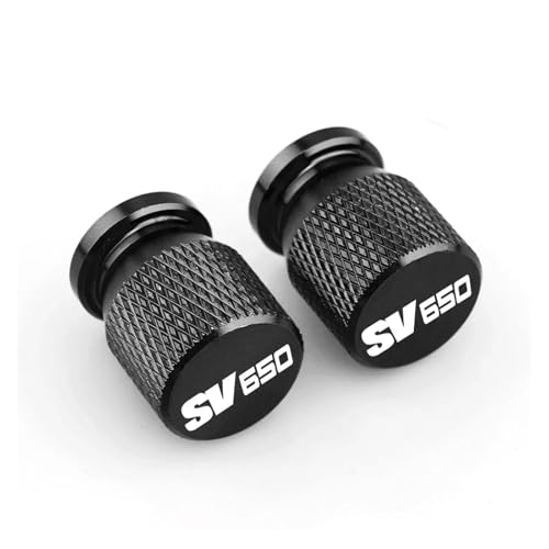 Reifen CNC Ventilmündel Für Suzuki SV650 SV 650 S SV650S Motorrad CNC-Aluminium-Ventilkappen, Staubschutzkappen, 7 Farben, Zubehör, 1 Paar(Black)