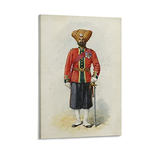 Colonial British Uniform Vintage Poster Wall Art Paintings Canvas Wall Decor Home Decor Living Room Decor Aesthetic 24X36Inch(60X90Cm) Frame-Style #TOP3