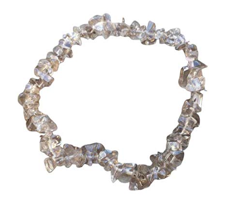 [A&S Crystals] SMOKEY QUARTZ Natural Stone Gemstone Stretchy Chip Bracelet