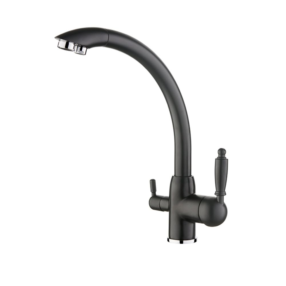 MXXQRHF Kitchen Faucets Swivel Drinking Rotation with Water Purification Features Double Handle Tri Flow 3 Way,L4455F,3