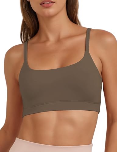 Image of Buauty Sports Bra for Women, U Neck Adjustable Spaghetti Strap Workout Bra with Removable Cups for Yoga Pilates Gym