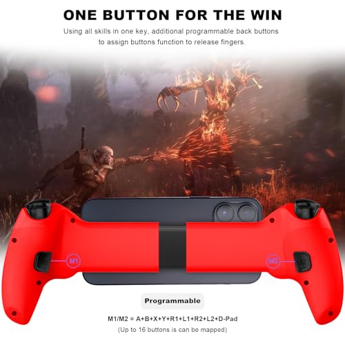 Joso Phone Controller for iPhone/iPad/Android/Tablet(130-280mm), Wireless Game Joystick for Xbox Cloud/PS Remote Play with 2 Back Buttons/Hall-Rocker/Hall-Trigger, Support Switch/PS4-Direct Play - Thumbnail 4