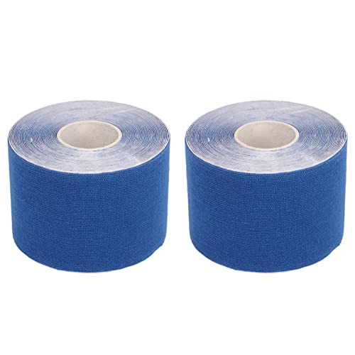 2PCS Athletic Kinesiology Tape, 5cm Width 5m Length Muscle Sticker,Water Resistant Tape Sport Kinesiology Tape Protector for Fitness Badminton (dark blue)