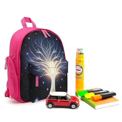 The Tree of Psychic Life Backpack for Men Women, Durable Small Bookbag Lightweight Daypack for Travel, Hiking, Pink-style3
