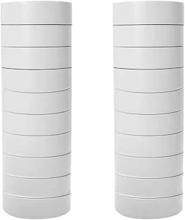Waterproof Auto Electrical Tape, 20 Rolls 7.1 mil PVC Electrical Insulating Tape 0.75In x 32.8 Feet for Electrical Insulation Under 600V(White)