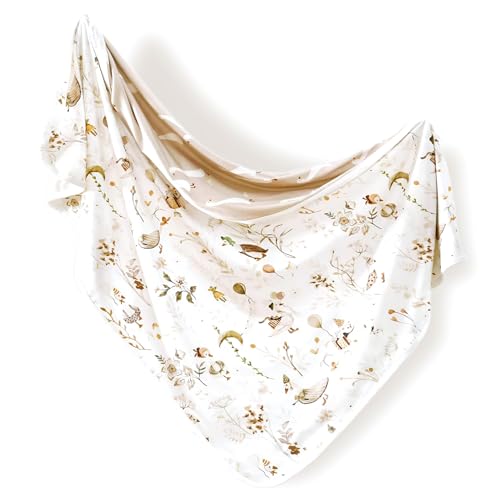 Image of GRSSDER Baby Blankets Super Soft Jersey Knit Reversible Swaddle Blanket for Baby Girls and Boys, Stretchy Breathable Receiving Blankets 34 x 44 Extra Large, Cute Duck
