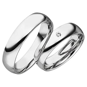 JC Trouwringen 2 x Trouwringen 925 zilver PRIJS incl. diamant en gravure huwelijksringen verlovingsringen briljant huwelijkswedding ringen partnerringen platina goud witgoud S070