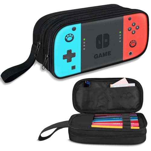 TILYTADLY Estojo de lápis grande para meninos – bolsa de lápis para meninos com compartimentos com zíper – caixa de caneta de grande capacidade organizadora para crianças e adolescentes na escola