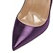 FSJ Women Fashion Pointed Toe Pumps Stiletto 4.72 inch/12cm High Heel Sexy Slip On Party Prom Wedding Dress Shoes Size 16 Dark Purple