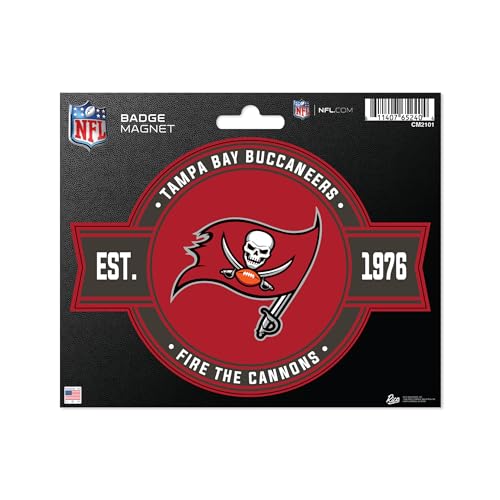 Rico Industries NFL Football Tampa Bay Buccaneers Standard Badge Magnet - for Car, Fridge