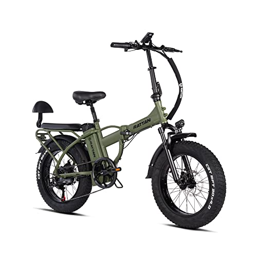 Rattan 750W Electric Bike for Adults Electric Folding Ebikes 20''x4.0 ...
