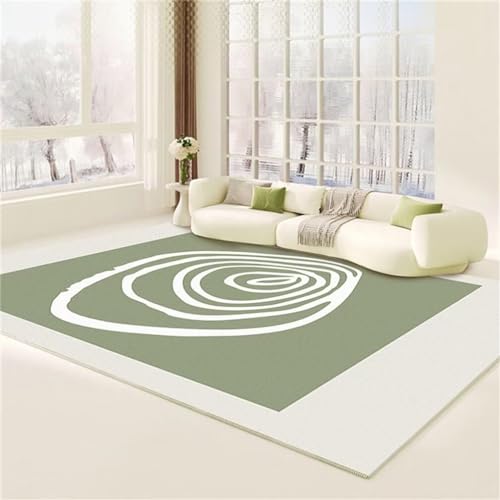 Tapis chambre ado et bébé vert 180x250cm lavable en machine au design épuré - 2