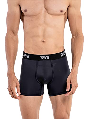 Image of TRYB Sports Underwear for Men | Stretchable Active Square Cut Trunks for Running & Gym Workout | Quick Dry, Breathable, Moisture Wicking & Anti Chafing | Sports Innerwear Boxers