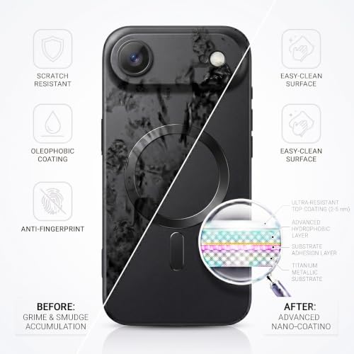 Image of amazon basics Premium Mag-Safe Case for iPhone 17 Air | Shockproof & Anti-Scratch Cover | Soft Silicone with Wireless Charging | Camera Lens Guard - Black