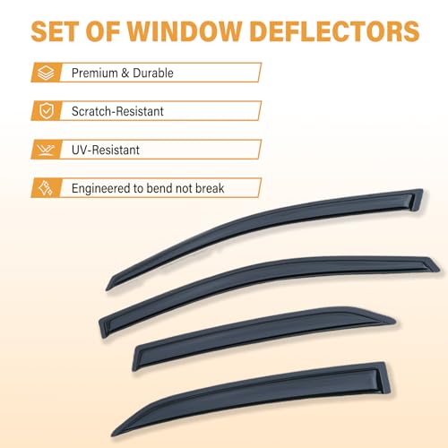 Image of Rain Guards Compatible with 2009-2013 Toyota Corolla, Acrylic Slim Style Window Visor Rain Guard, Side Window Deﬂector for Toyota Corolla Accessories 4 Pieces, 2010 2011 2012