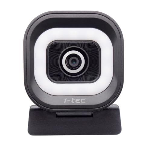 i-tec Solomon 700 Stream Webcam 4K avec anneau lumineux LED intégré, mise au point automatique PDAF pour une mise au point rapide et stable et deux...