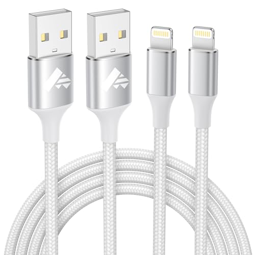 iPhone Charger Cable 2M 2Pack, MFi Certified Lightning Cable Fast iPhone Charging Cable Nylon iPhone Cable USB iPhone Charger Lead for iPhone 14 13 12 11 Pro Max XS XR X 8 7 6 Plus 5 SE, iPad