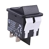 DVPARTS 106066 Rocker on/off switch Compatible with Proteam 106066 Super Coach Black Rectangular 4 Terminals...