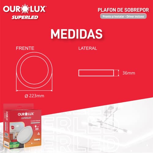 Plafon Led Sobrepor 18W Biv 6400K Redond